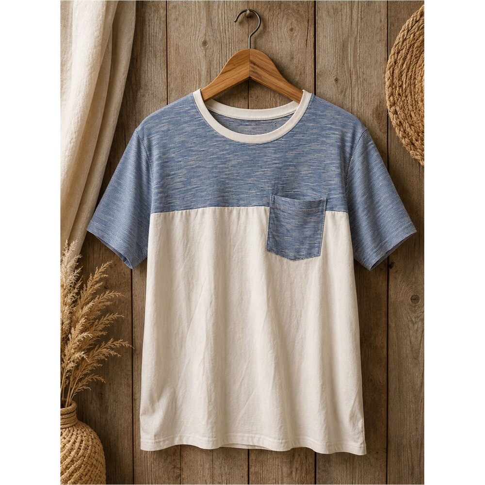 Denim & Flower Pocket Tee Shirt Large